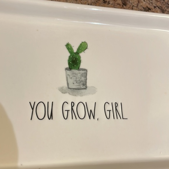 Rae Dunn You Grow, Girl White with Cactus Icon Tray - Picture 2 of 2